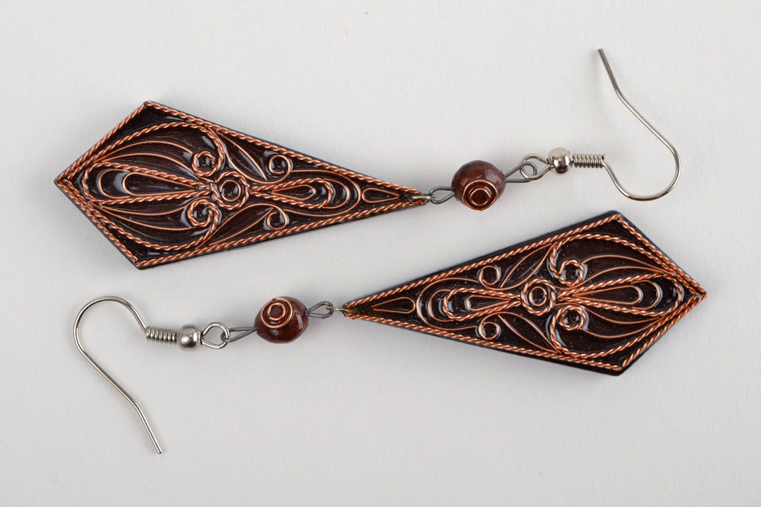 Handmade earrings cute earrings wooden jewelry designer accessories gift ideas photo 2
