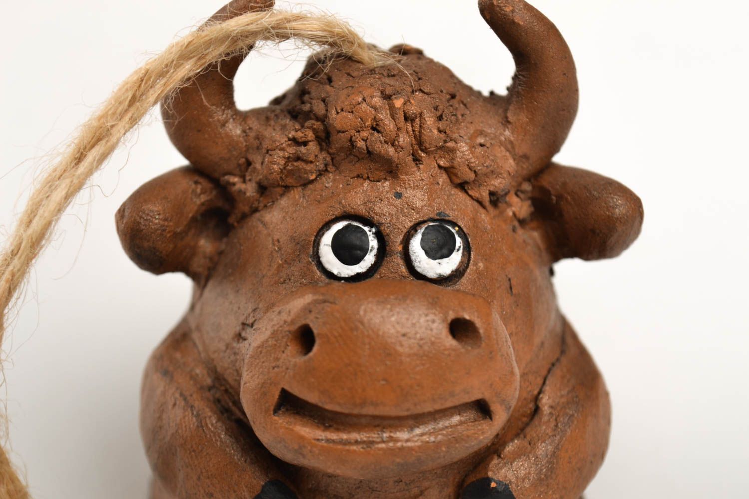 Handmade Ton Glöckchen Deko zum Aufhängen Tier Figuren Anhänger Keramik Set  foto 4