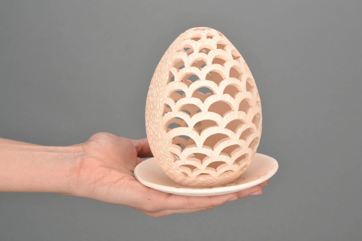 Ceramic candlestick Openwork egg photo 2