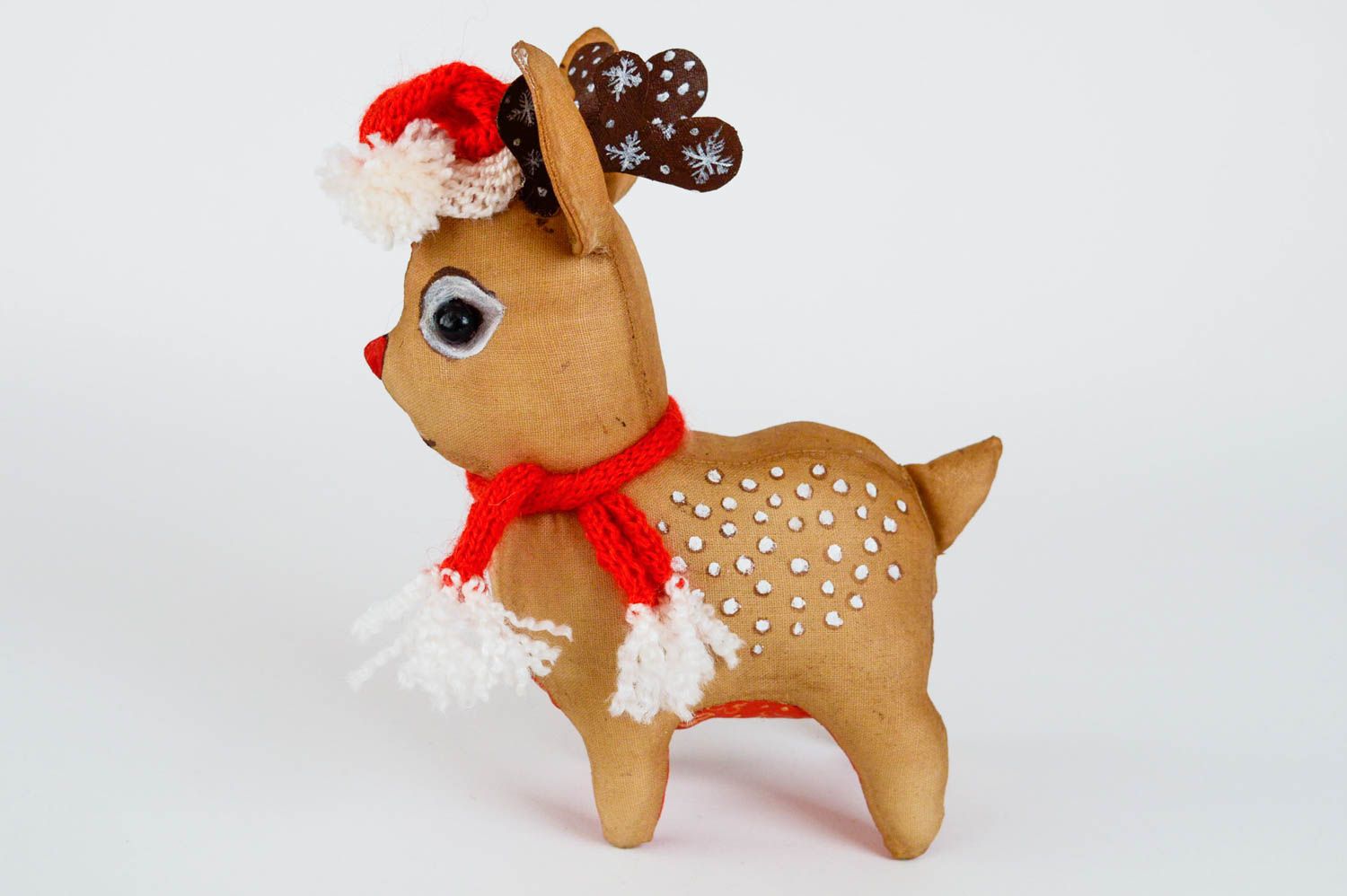Peluche cerf Rudolphe décorative en tissu de coton parfumée faite main photo 2