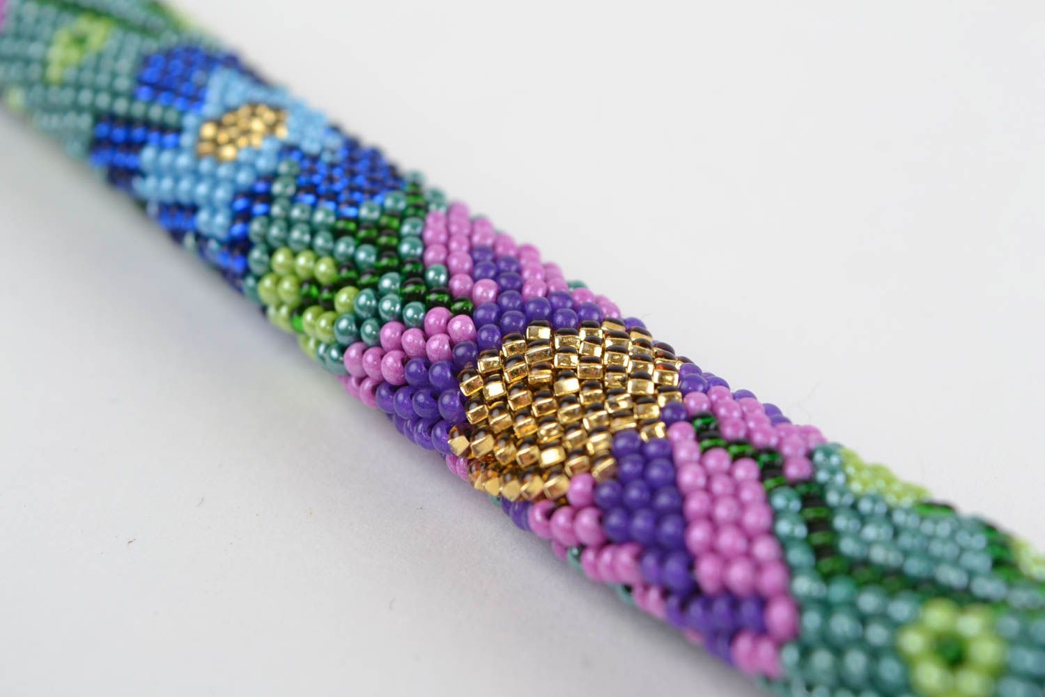 Handmade cord bracelet beaded bracelet with beads seed beads stylish jewelry  photo 4
