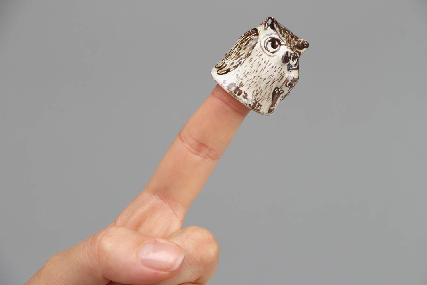 Ceramic Thimble in the Shape of an Owl photo 4