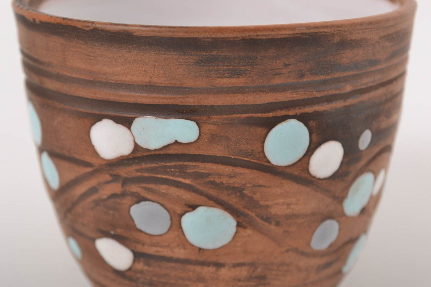 Керамическая кружка ручной работы кружка для кофе красивая глиняная посуда фото 5