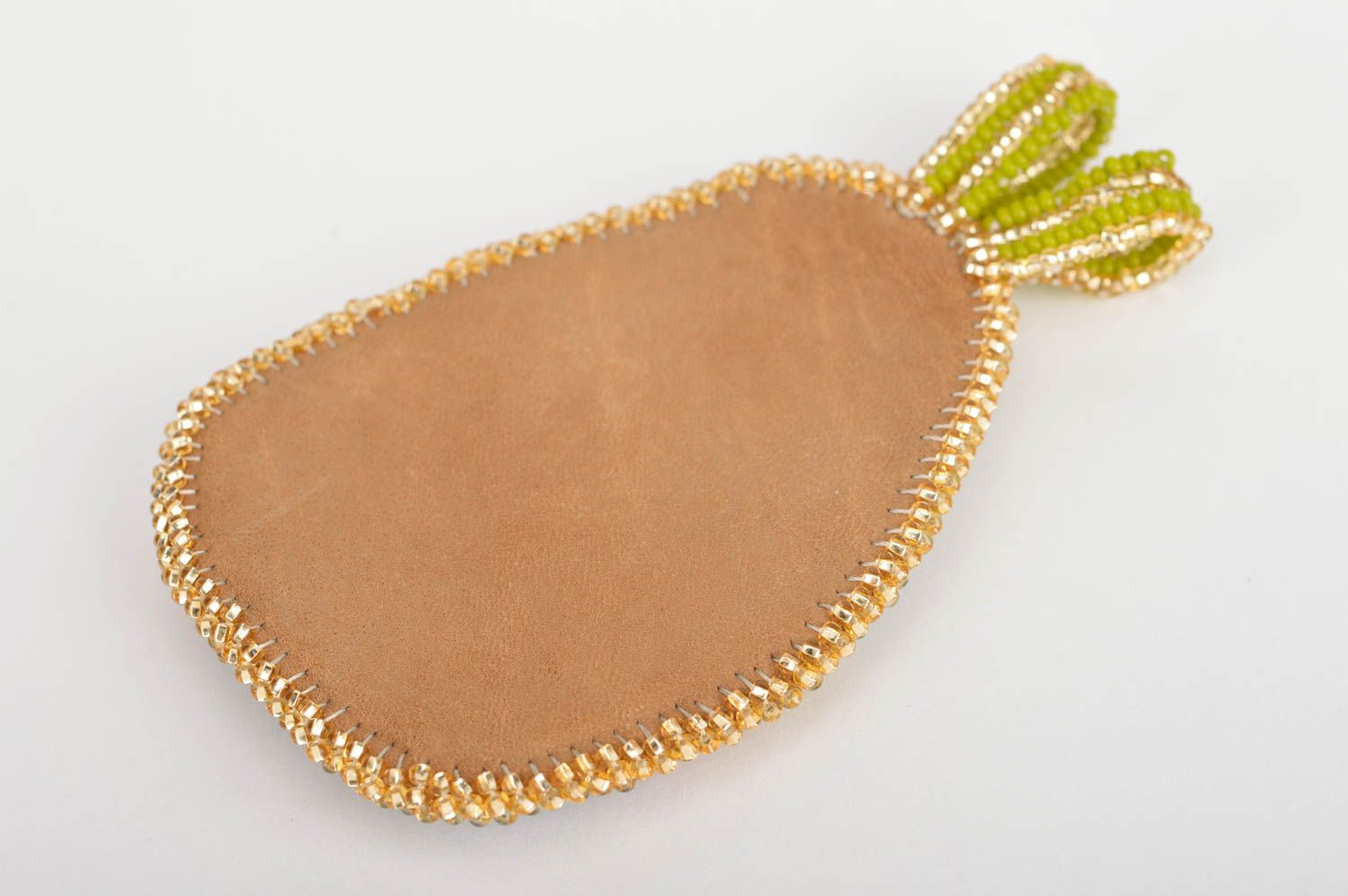 Unusual stylish bright handmade designer woven bead pendant for women photo 5