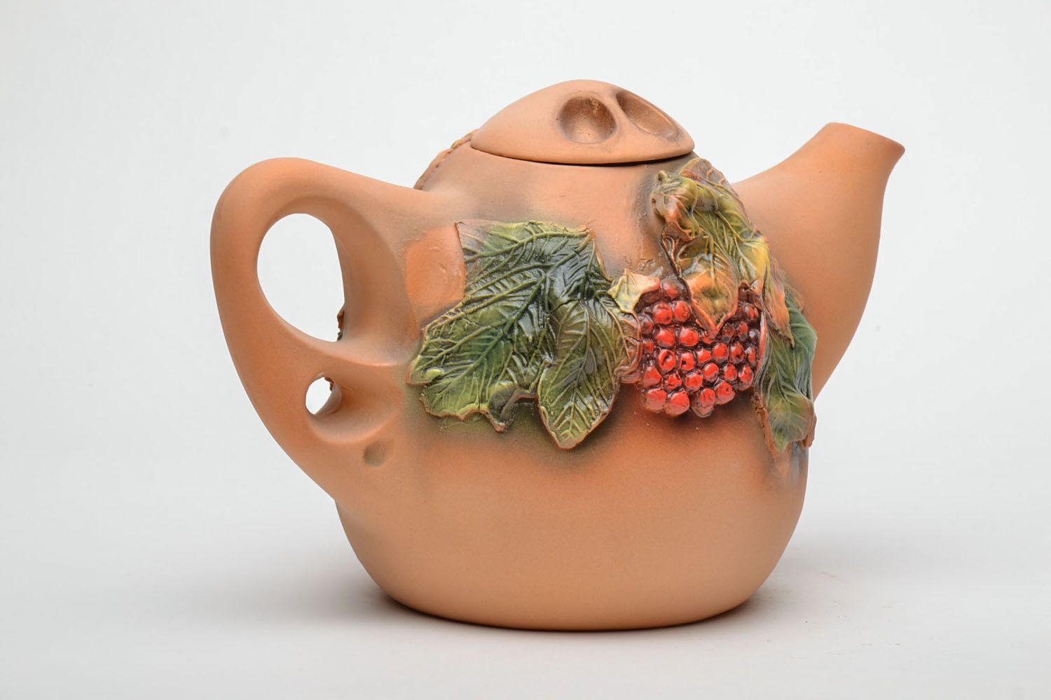 Ceramic teapot with lid Guelder Rose photo 3