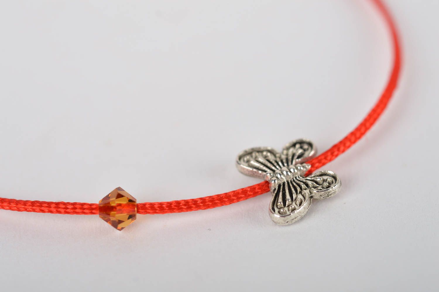Pulsera artesanal de hilo pulsera original con mariposa accesorio para mujer  foto 5