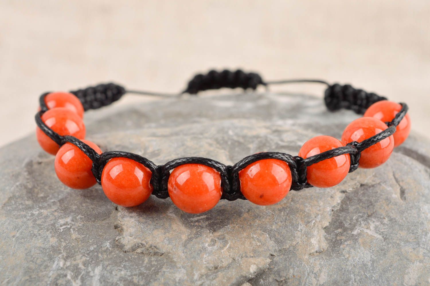 Украшение ручной работы оранжевый женский браслет стильный браслет с бусинами фото 1