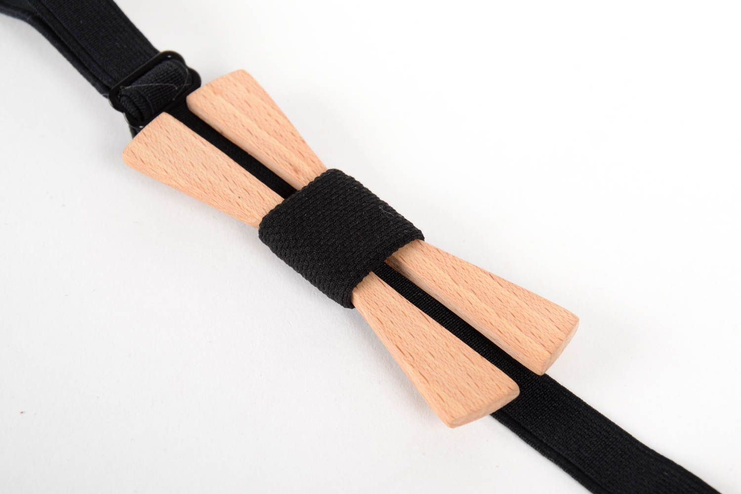 Pajarita moderna hecha a mano de madera corbata de moño accesorio para hombres foto 4