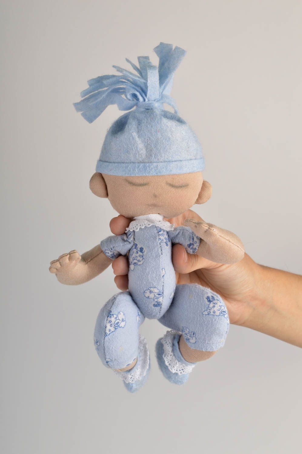 Handgefertigt Künstler Puppe Dekoration Wohnzimmer Kinder Geschenk  in Blau foto 5