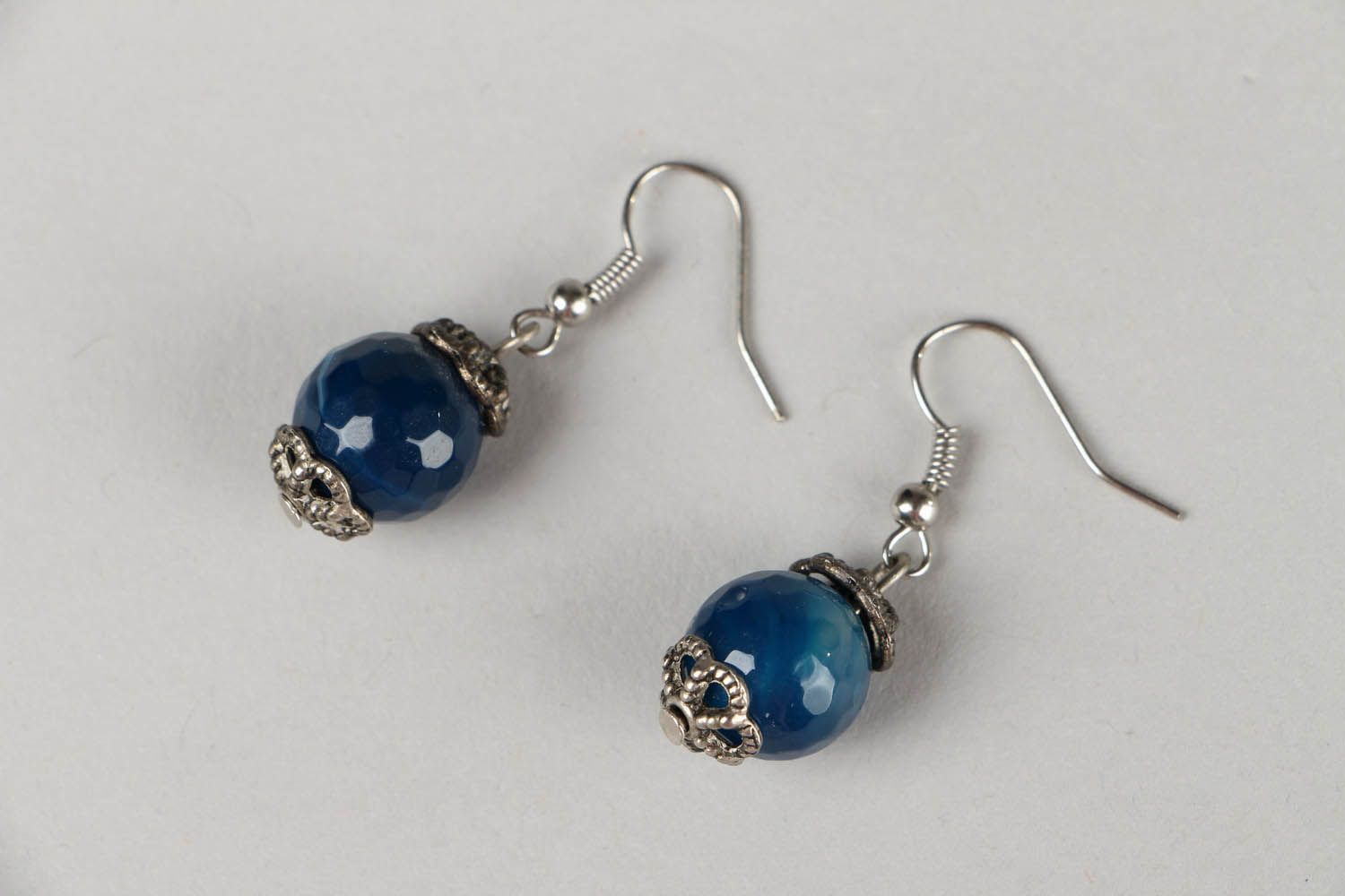 Earrings with agate photo 2