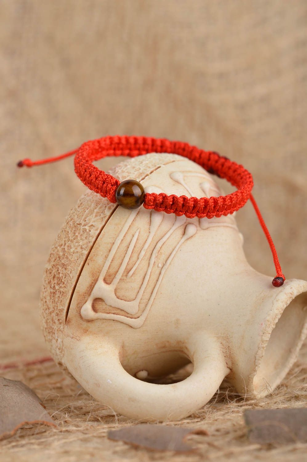 Детский браслет ручной работы браслет из бусин красный яркий модный браслет,  фото 1