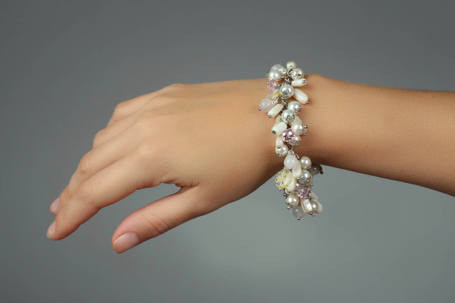 Bracelet en perles artificielles fait main photo 5