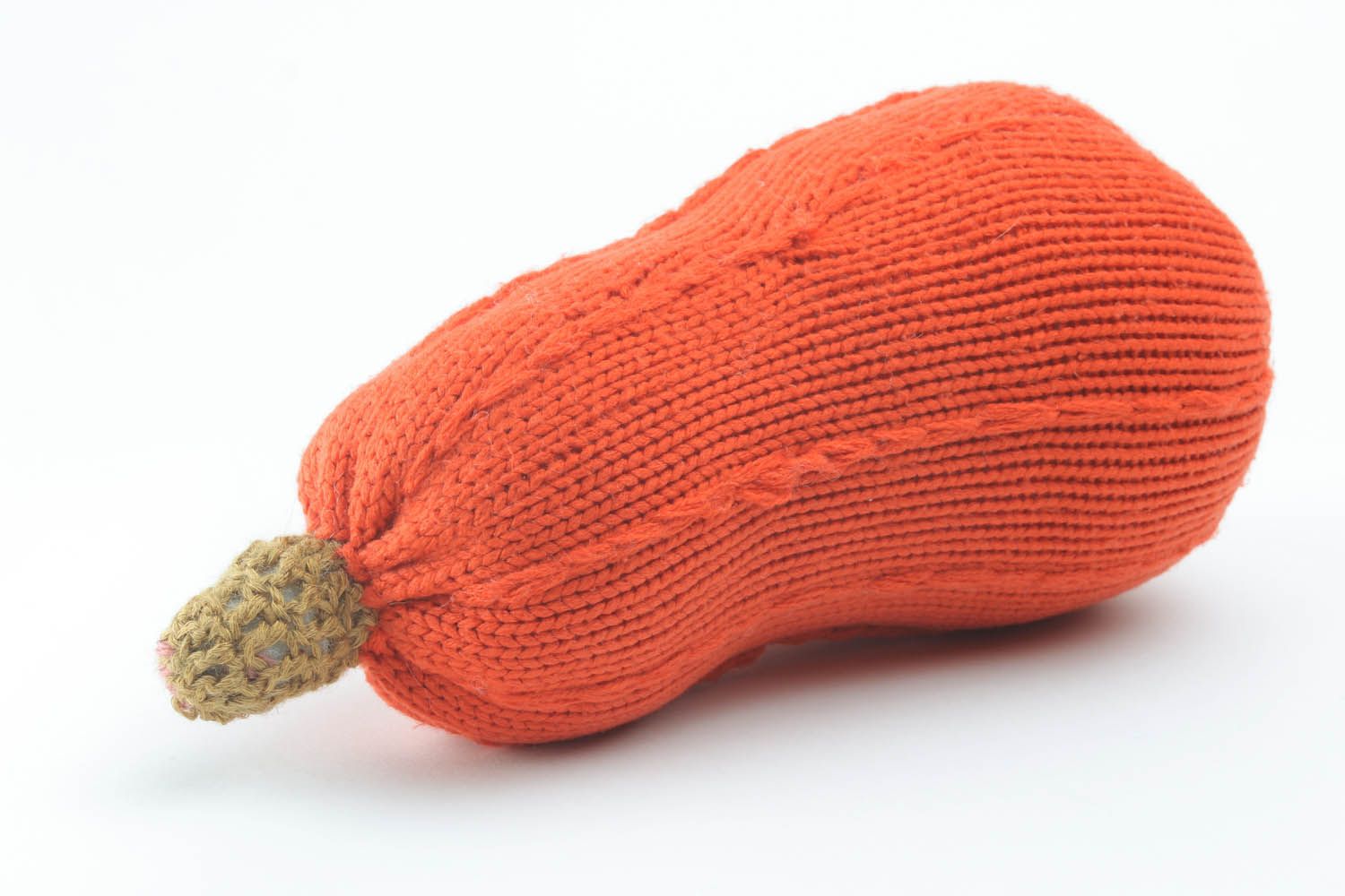 Zucca a maglia fatta a mano giocattolo di peluche decorazione di casa di lana
 foto 3