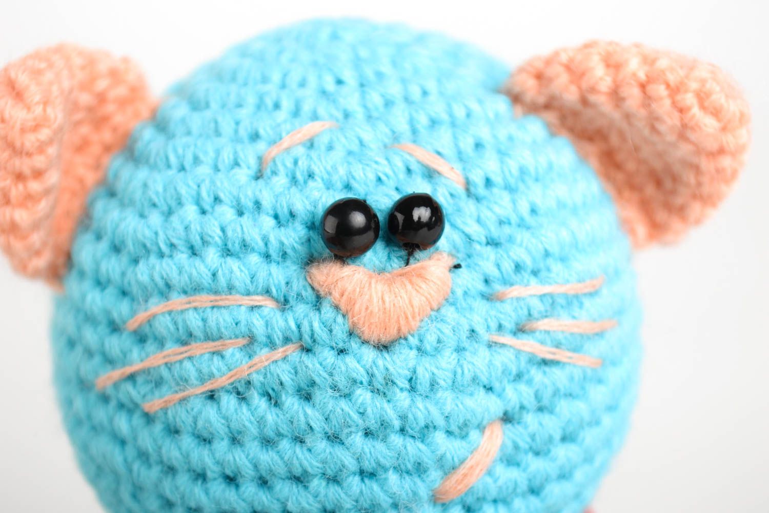 Giocattolo a maglia fatto a mano pupazzo simpatico a forma di gatto carino foto 2