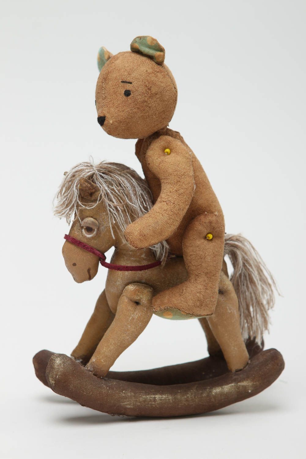 Handmade Kuscheltier Pferd Stoff Spielzeuge Geschenke für Kinder Kuscheltier Bär foto 2