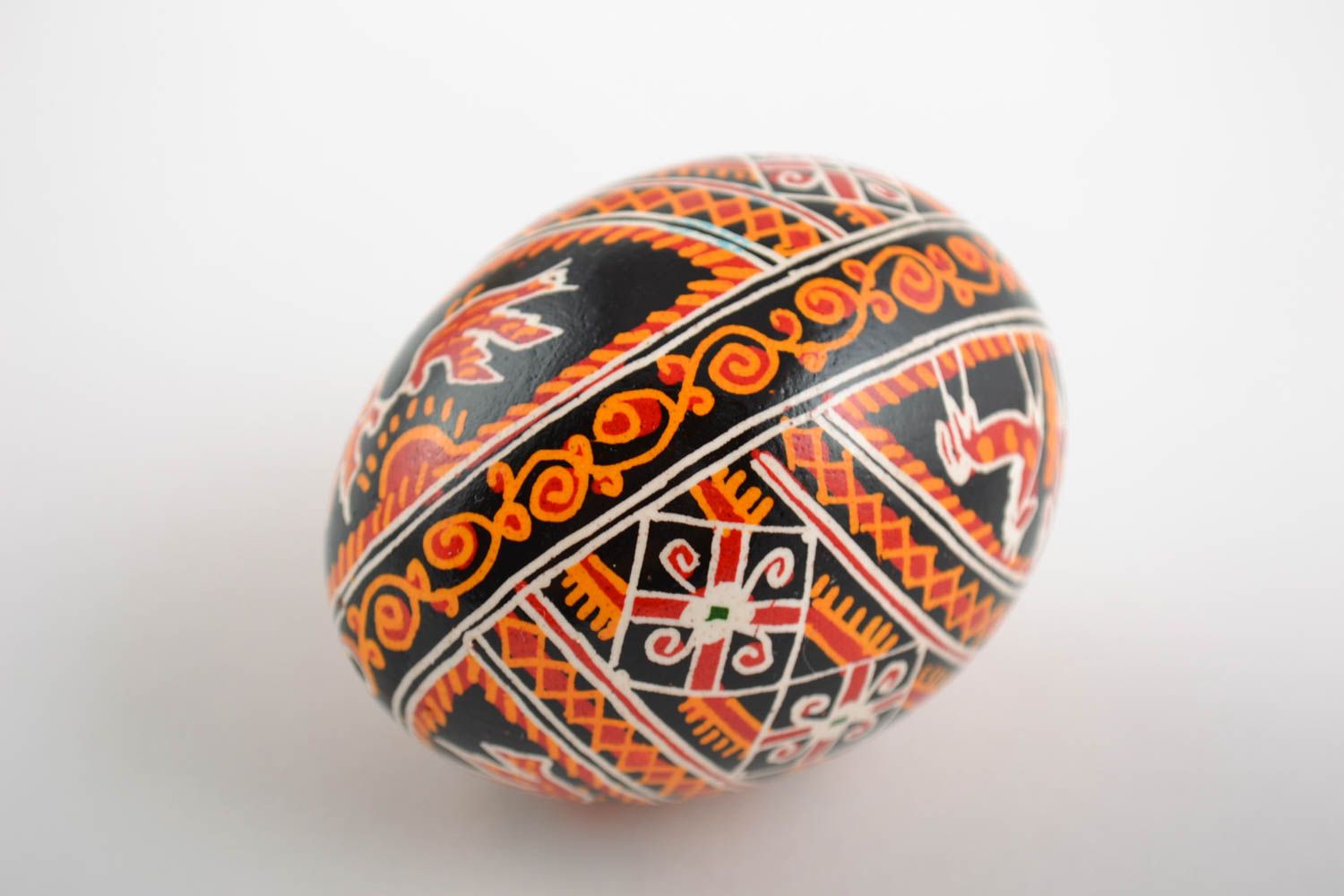 Easter chicken egg pysanka painted with acrylics beautiful handmade Easter decor photo 4