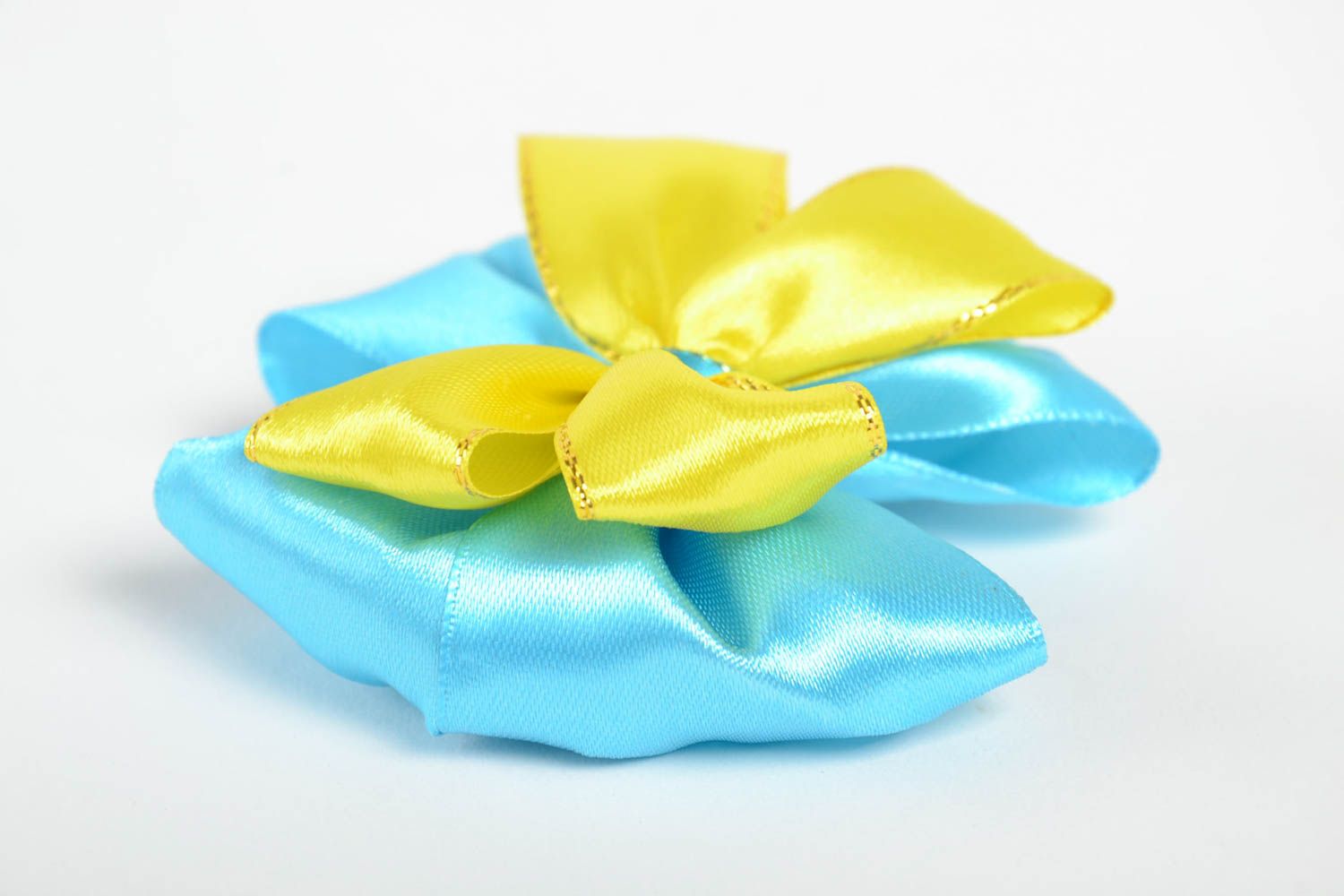 Bright handmade ribbon bow hair clip homemade barrette hair bow hair style ideas photo 5