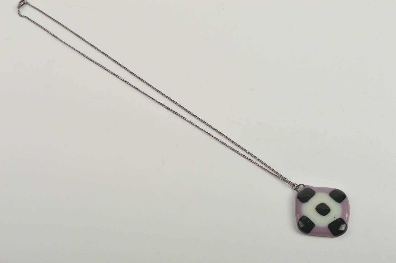 Halskette mit Anhänger handgefertigt Ketten Anhänger Glasfusing Schmuck foto 3
