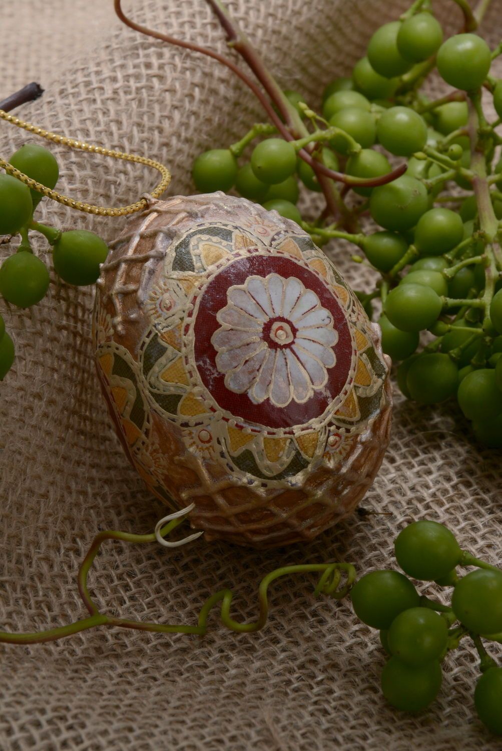 Pendente d'arredo fatto a mano a forma di uovo originale decorazioni di casa
 foto 5