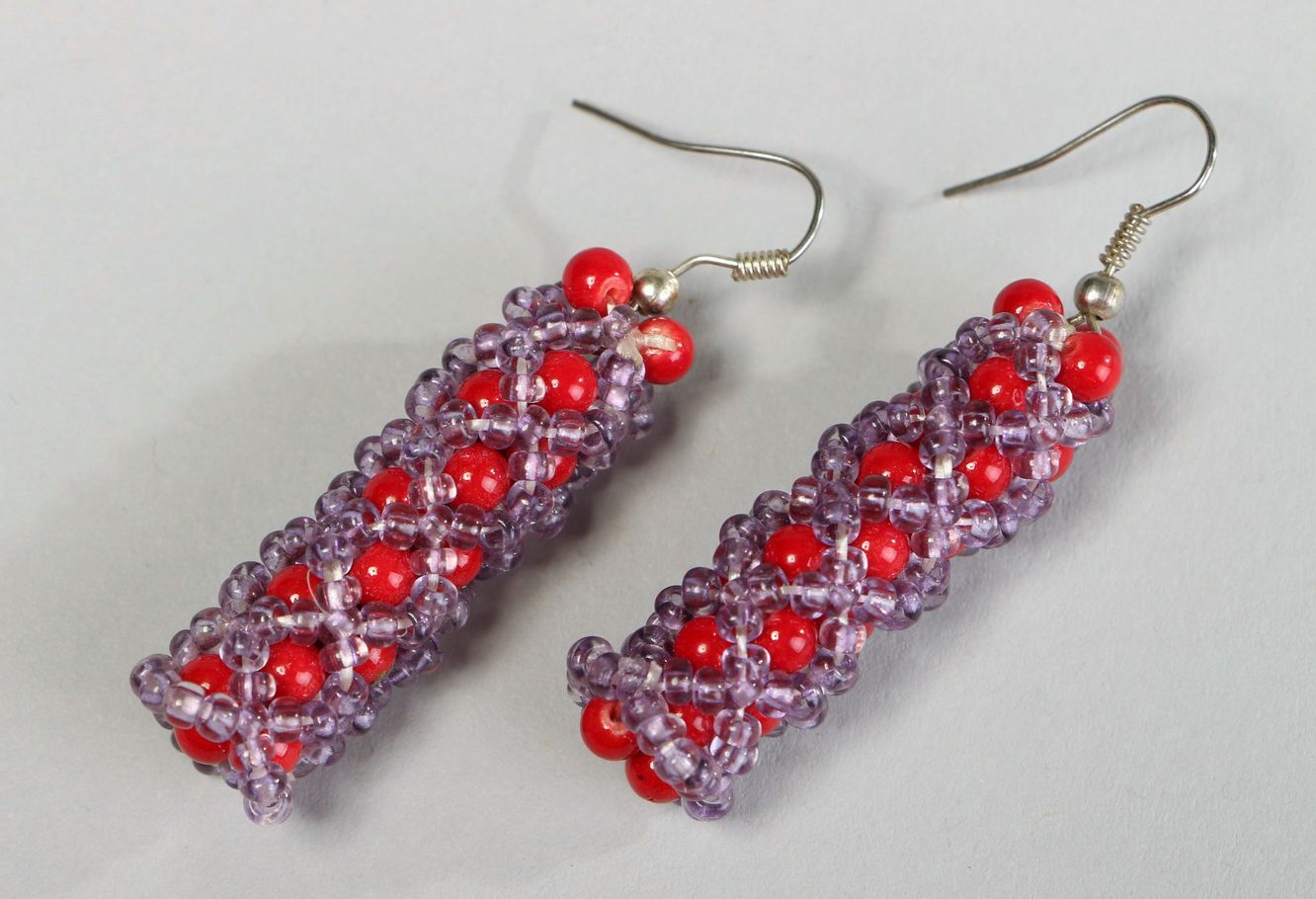 Long earrings with corals photo 1