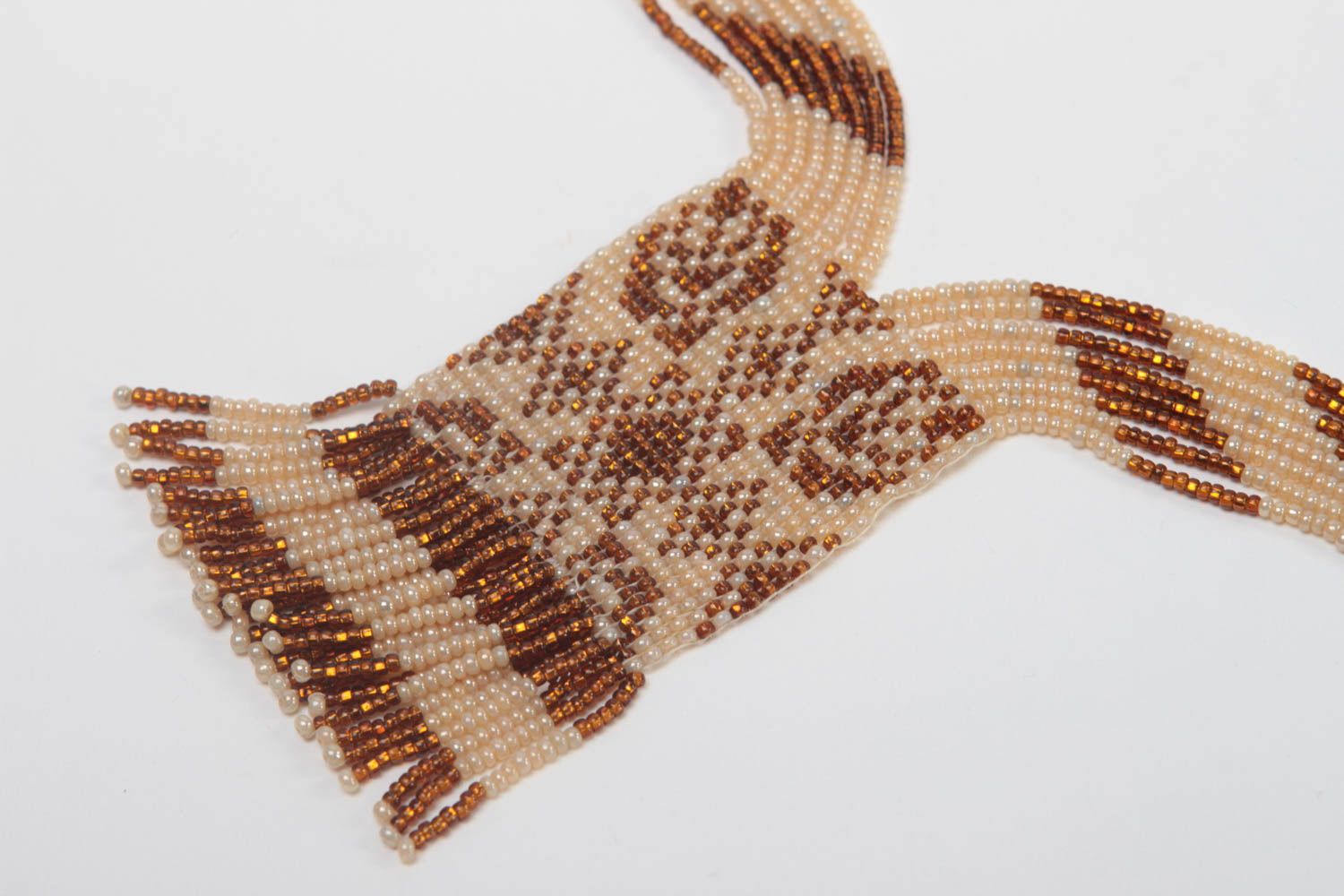 Collar de abalorios marrón bisutería hecha a mano regalo original accesorio foto 3