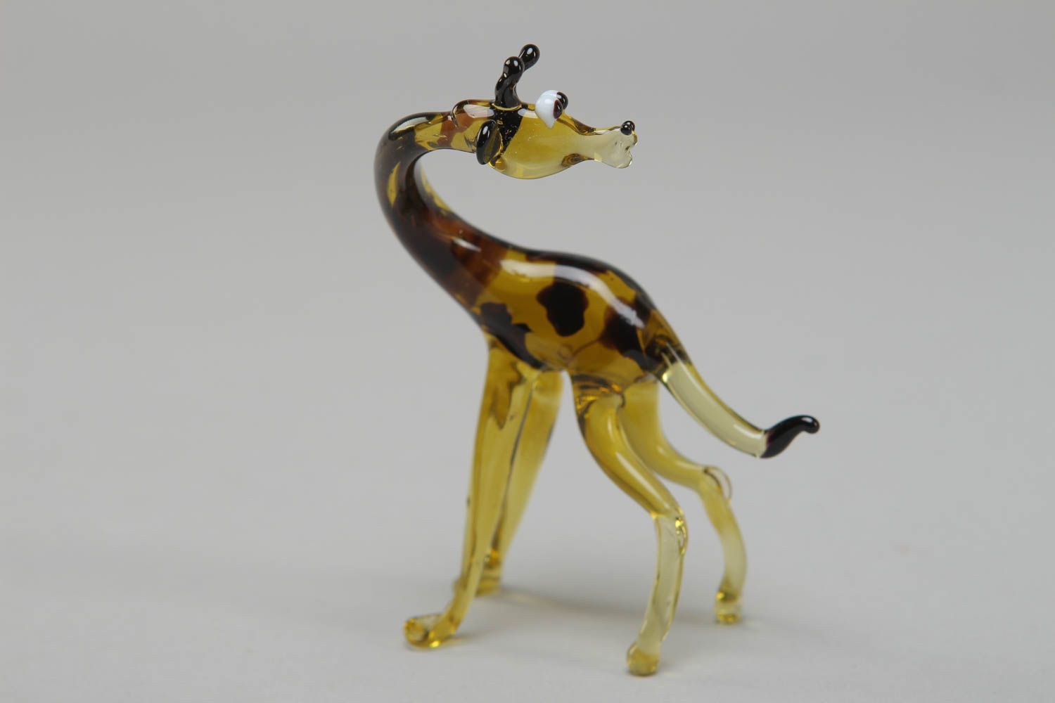 Petite figurine en verre au chalumeau Girafe décoration faite main cadeau photo 1