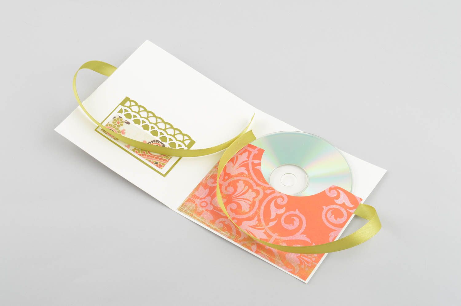 Конверт ручной работы конверт для диска конверт из бумаги с оливковой лентой фото 4