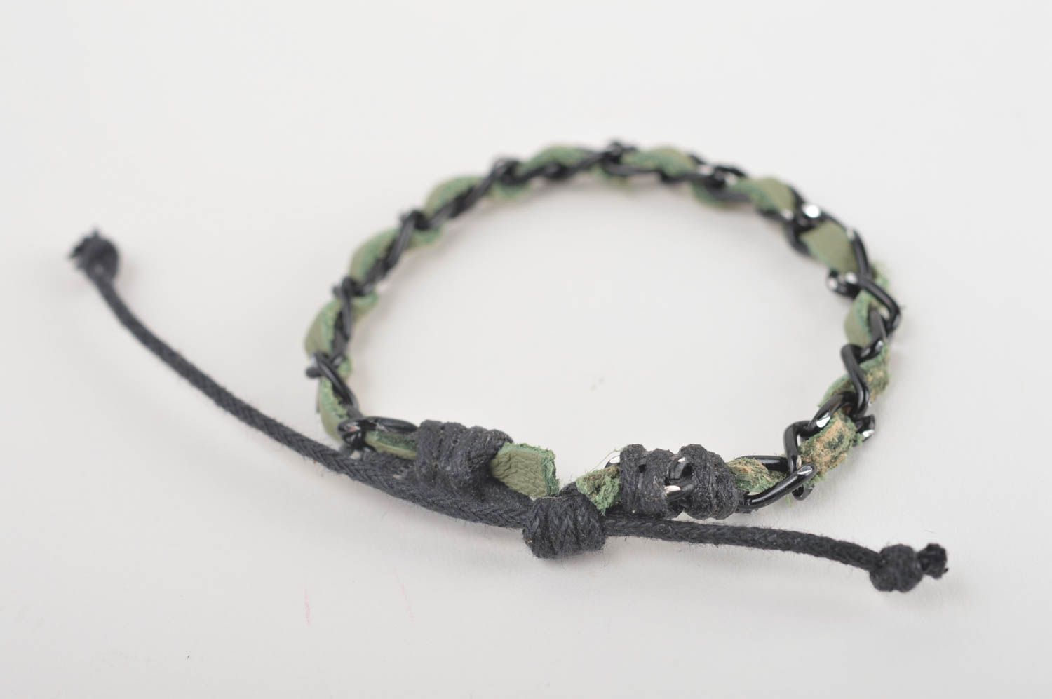 Leather bracelet handmade jewelry chain bracelet souvenir ideas gifts for him photo 5