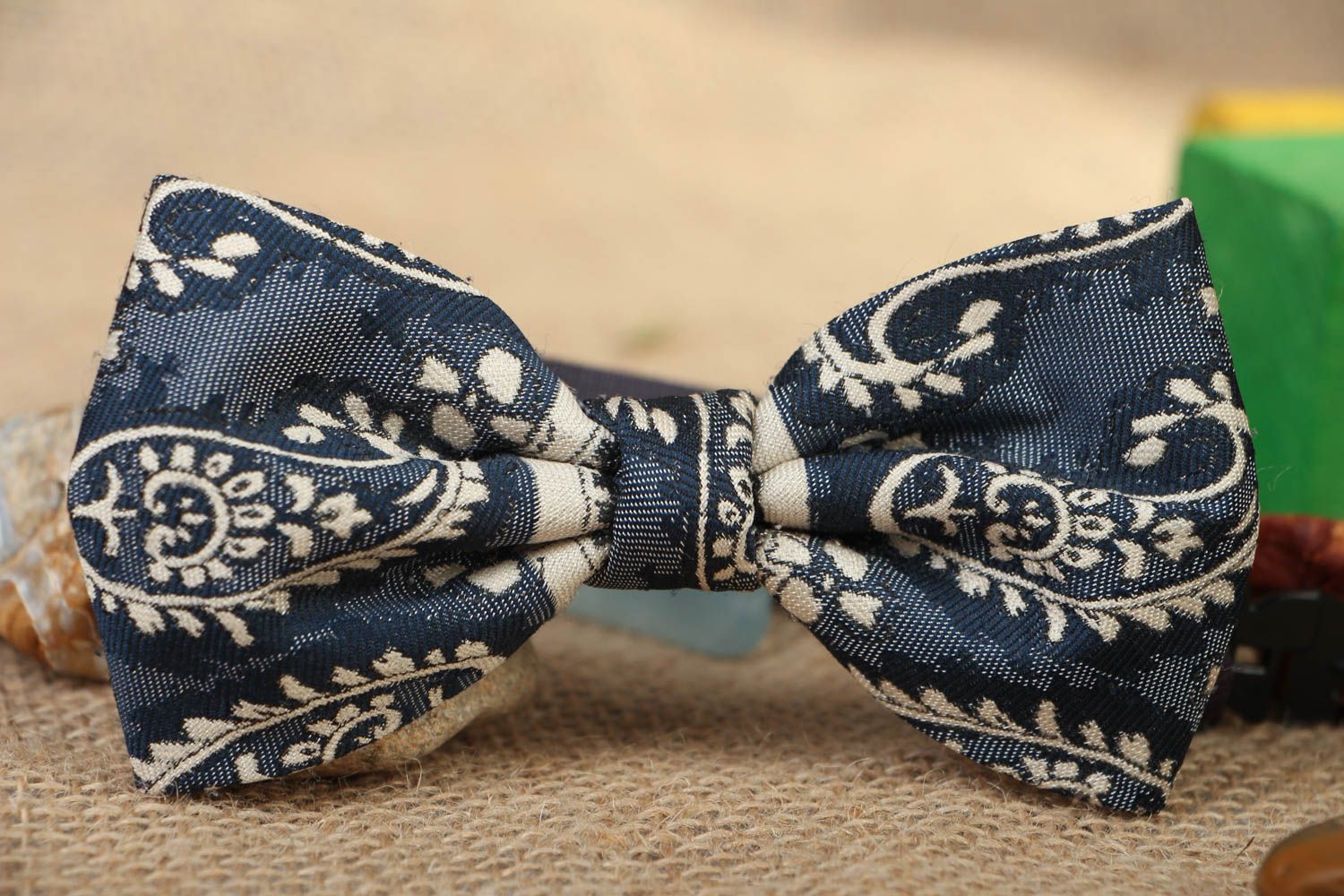 Оригинальный галстук-бабочка Синий  фото 5