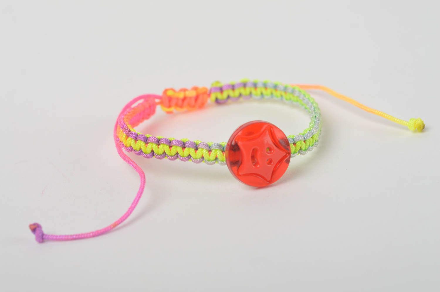 Браслет ручной работы браслет из шнурков плетеный браслет разноцветный фото 2