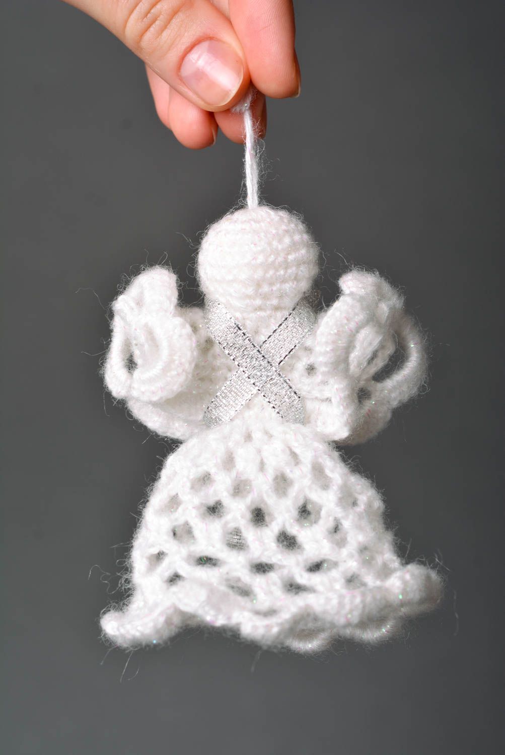 Décoration de Noël Déco fait main ange tricot crochet Idée déco Noël design photo 2