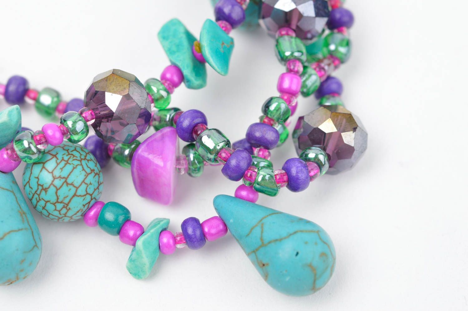 Bracelet multicolore Bijou fait main Accessoire pour femme en perles de rocaille photo 5