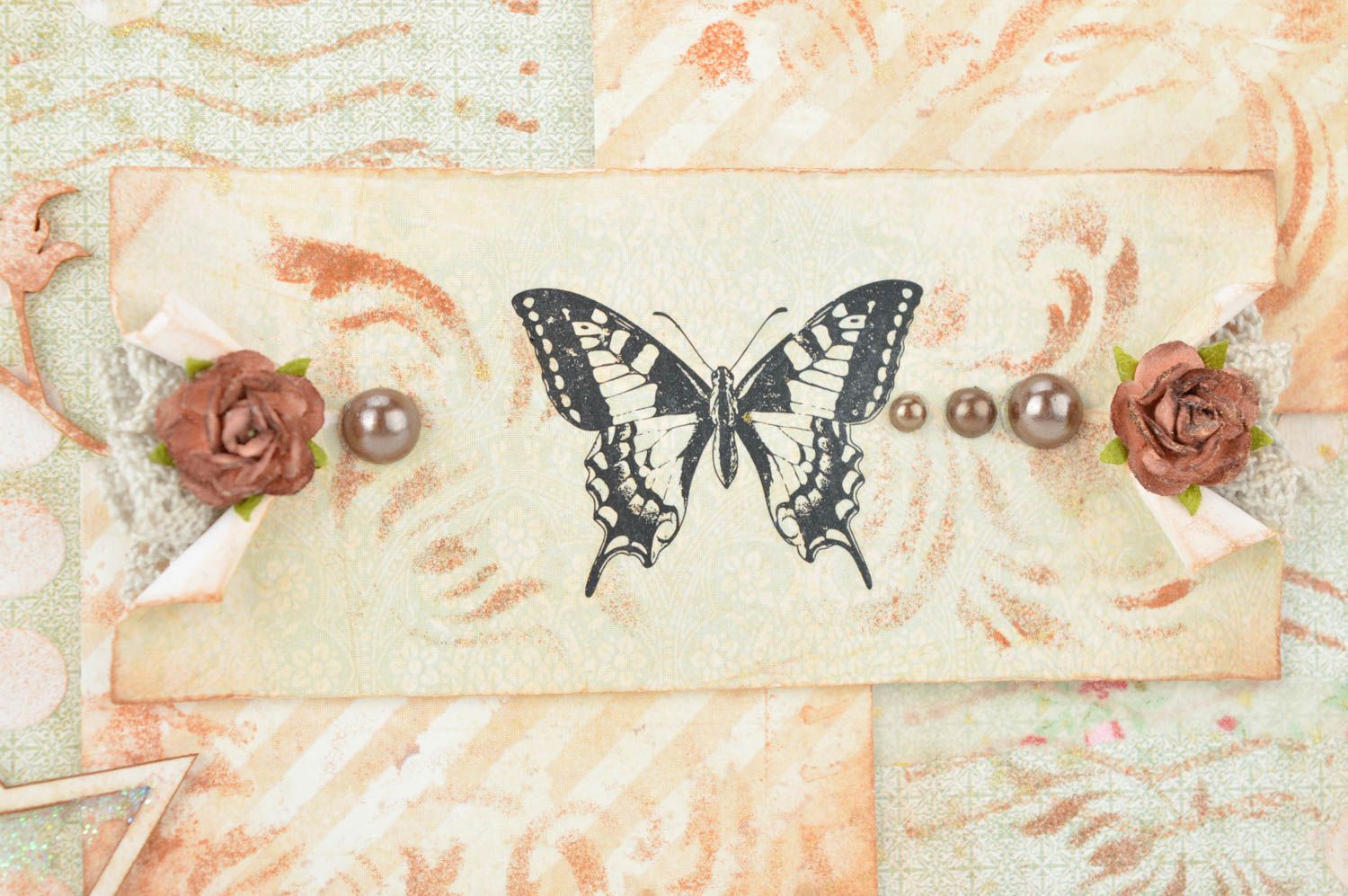 Открытка ручной работы дизайнерская открытка с бабочкой поздравительная открытка фото 4