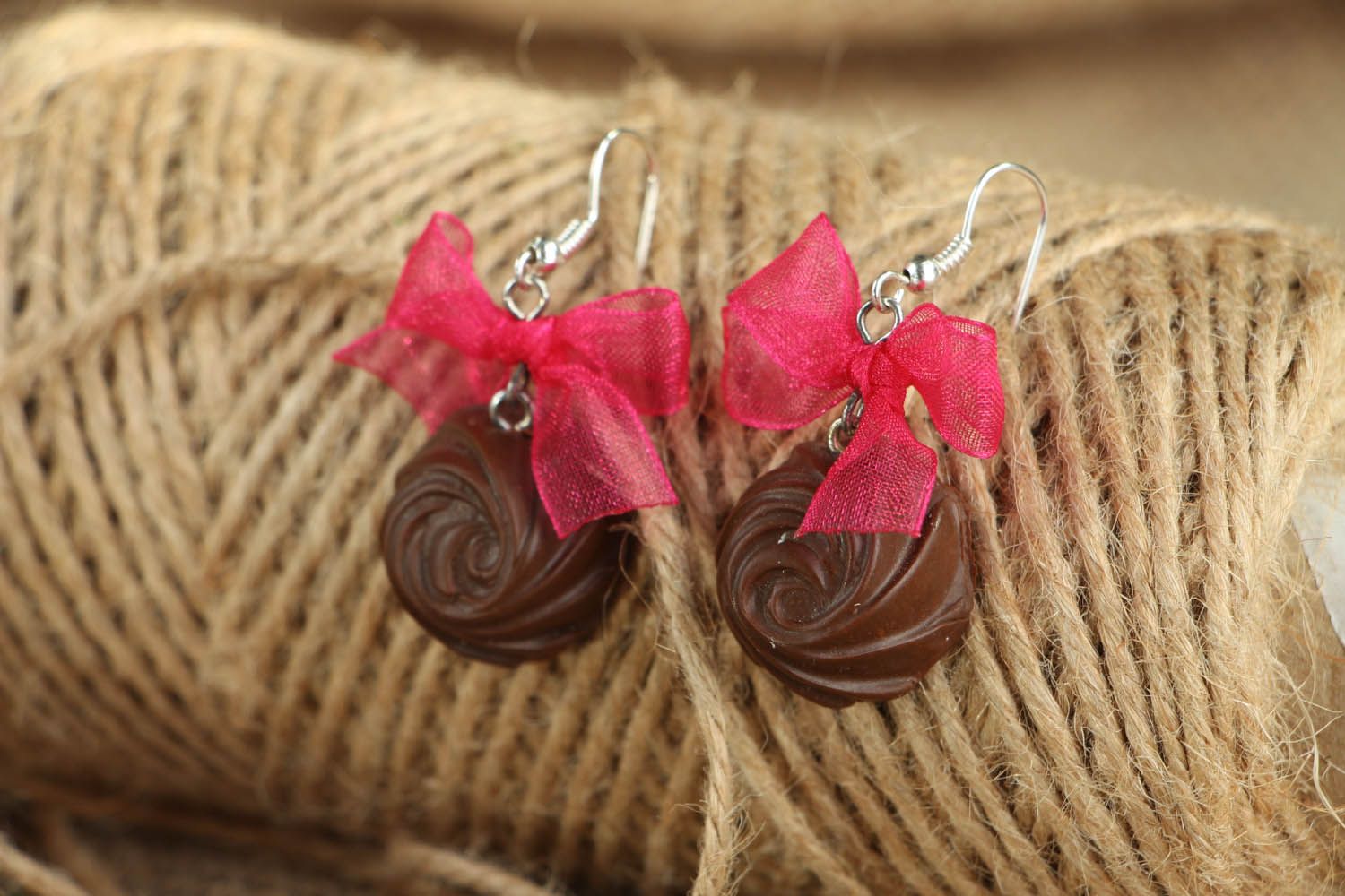 Handmade earrings with charms  photo 3