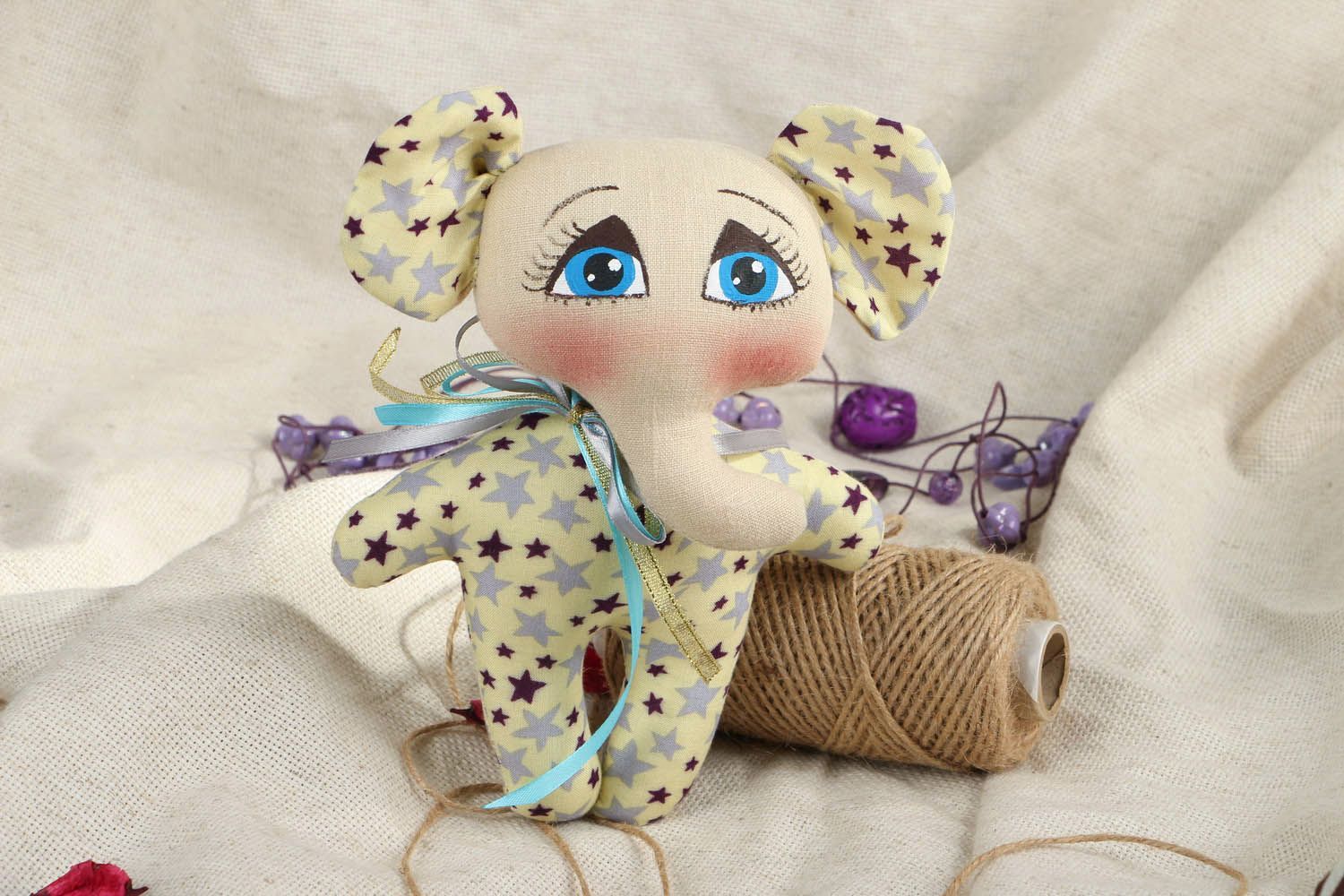 Текстильная игрушка интерьерная Слоник фото 5