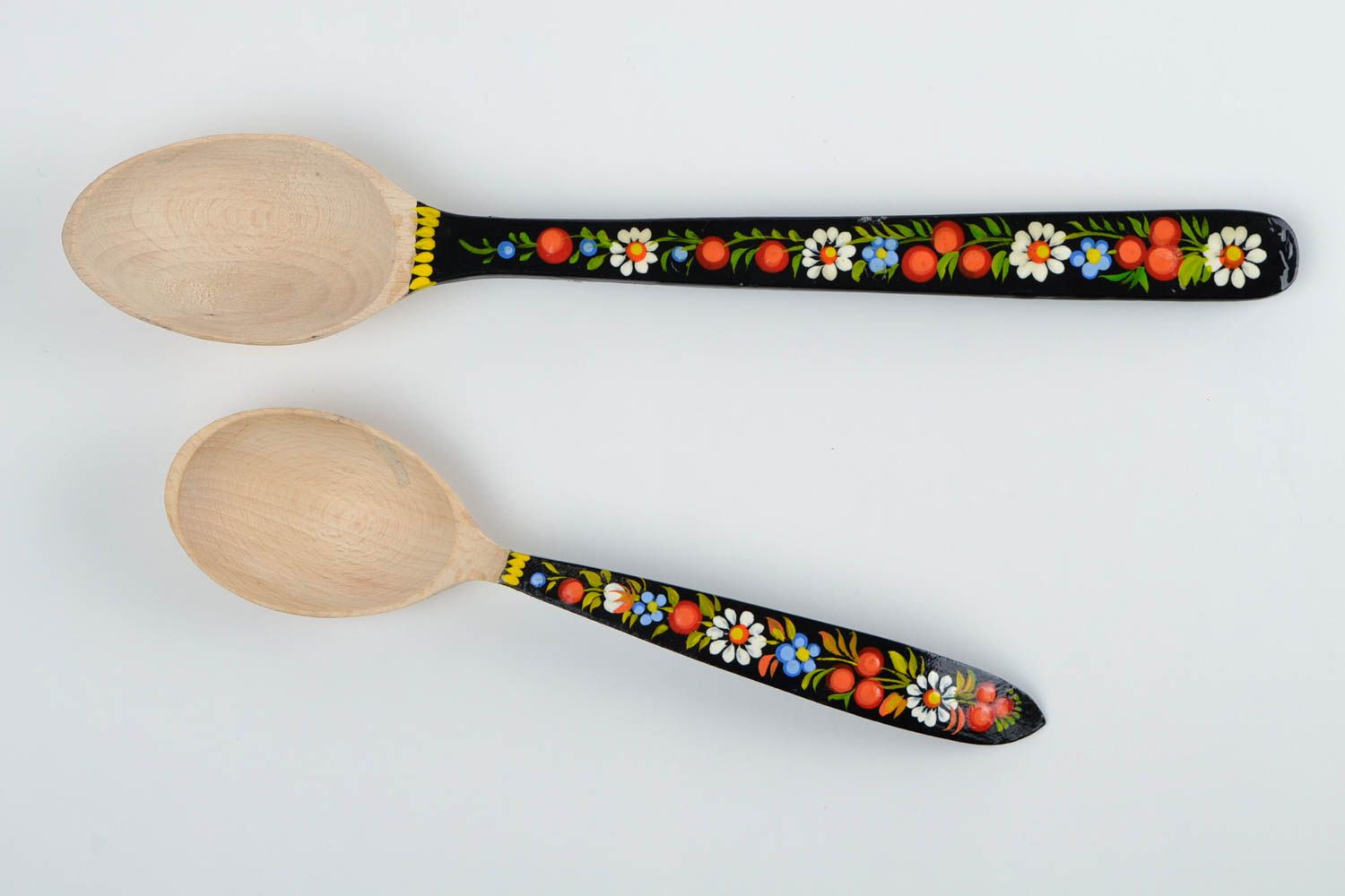 Handmade Deko Löffel Besteck aus Holz mit Bemalung Geschenkidee Küche 2 Stück  foto 4