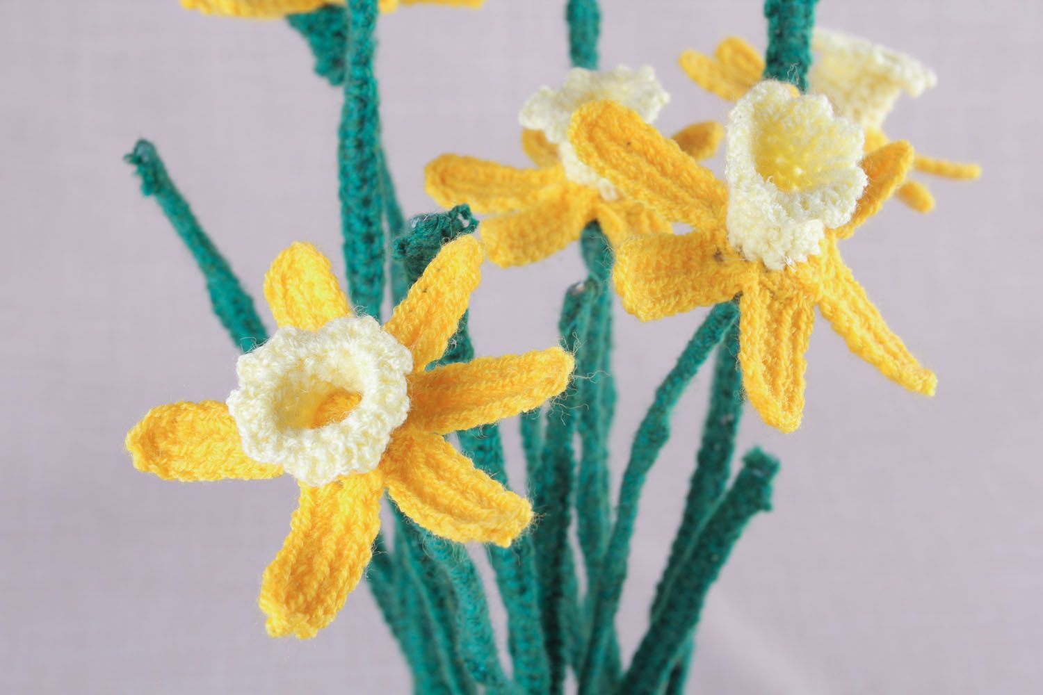 Crochet decorative element Narcissuses photo 2