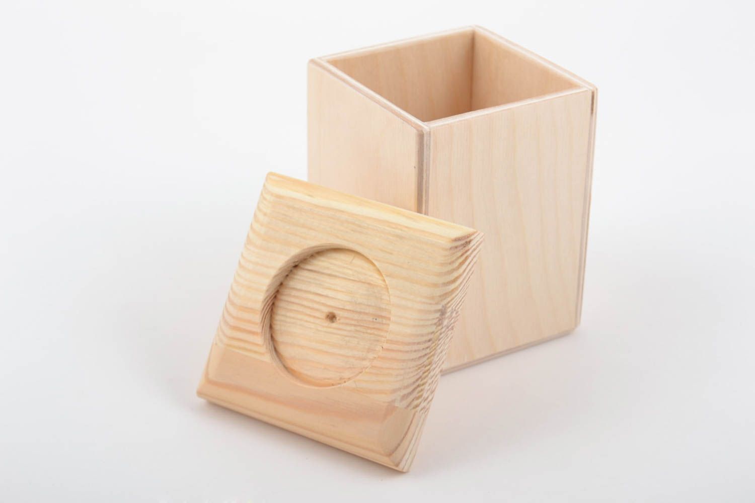 Holz Teelichthalter Rohling zum Bemalen Box interessant handgemacht originell foto 2