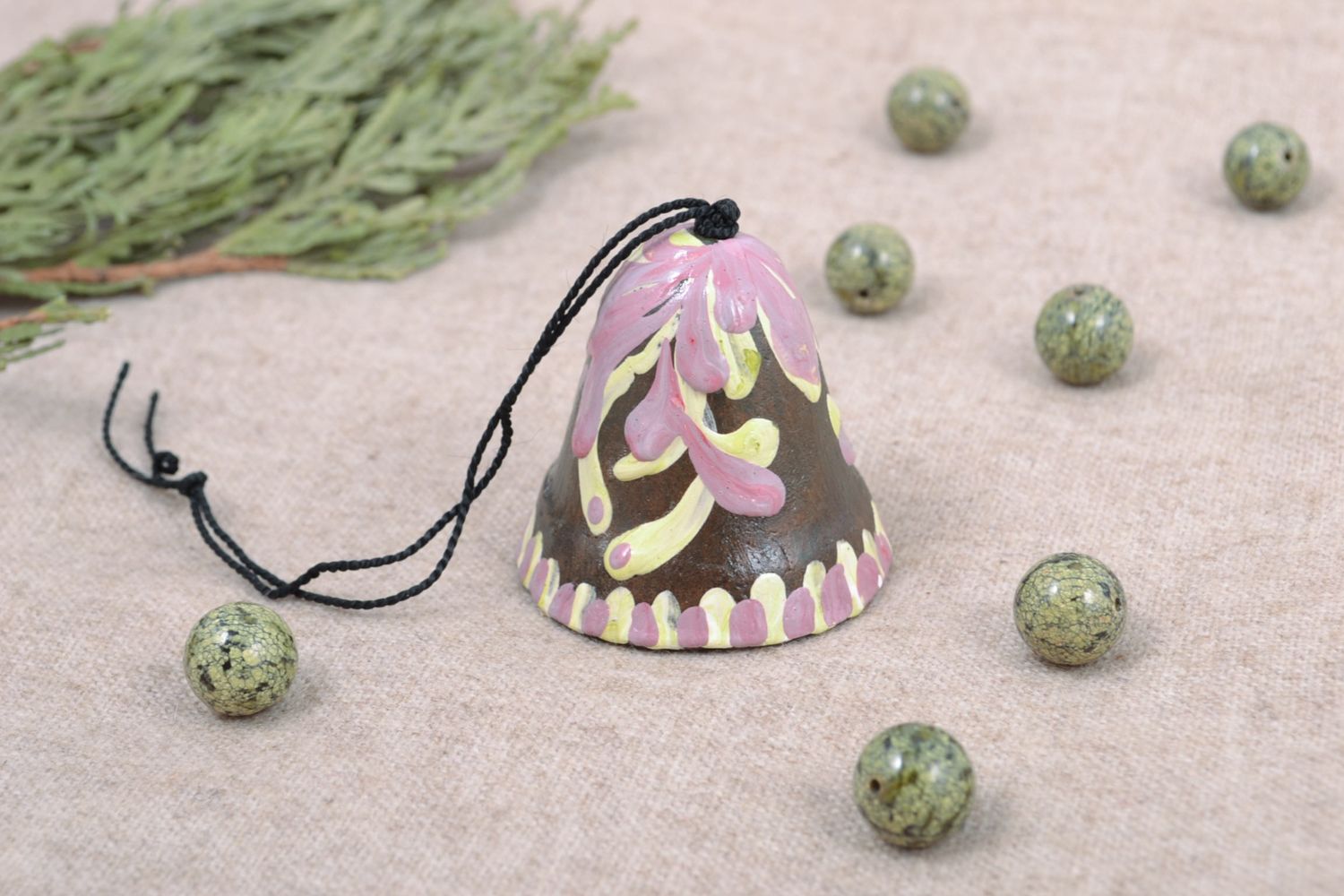 Designer ceramic bell with painting photo 1