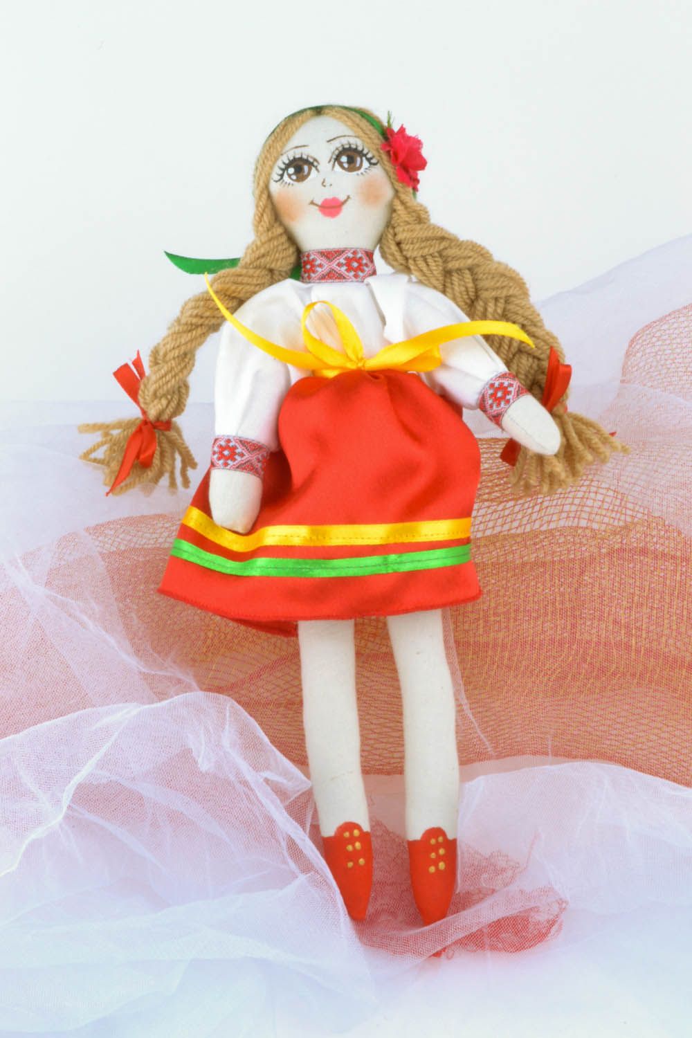 Muñeca de autor en vestido étnico foto 1