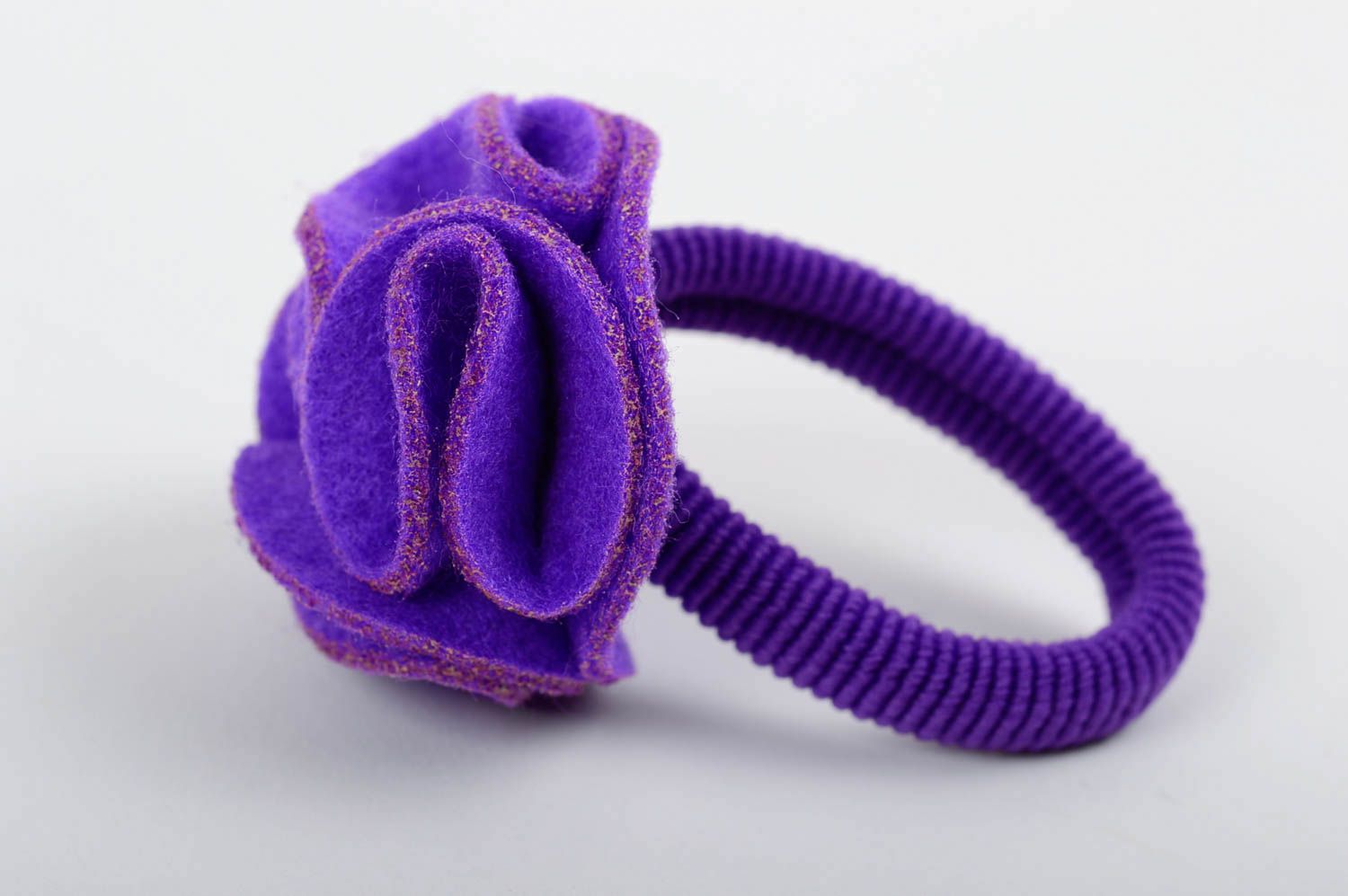 Аксессуар для волос детская резинка хэнд мейд резинка для волос фиолетовая фото 1