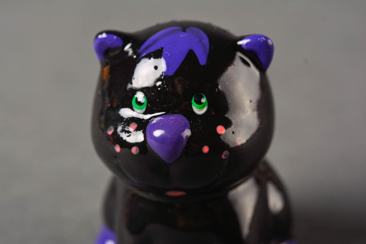 Figur aus Gips handgemacht kreative Geschenkidee Wohnzimmer Deko  Katze schwarz foto 5