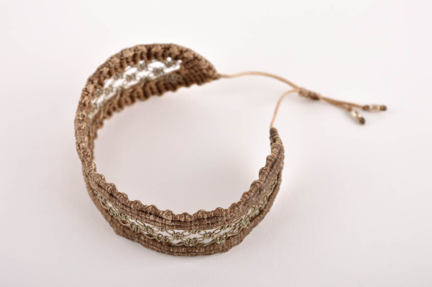 Elegant handmade textile bracelet wide woven bracelet fashion accessories photo 2