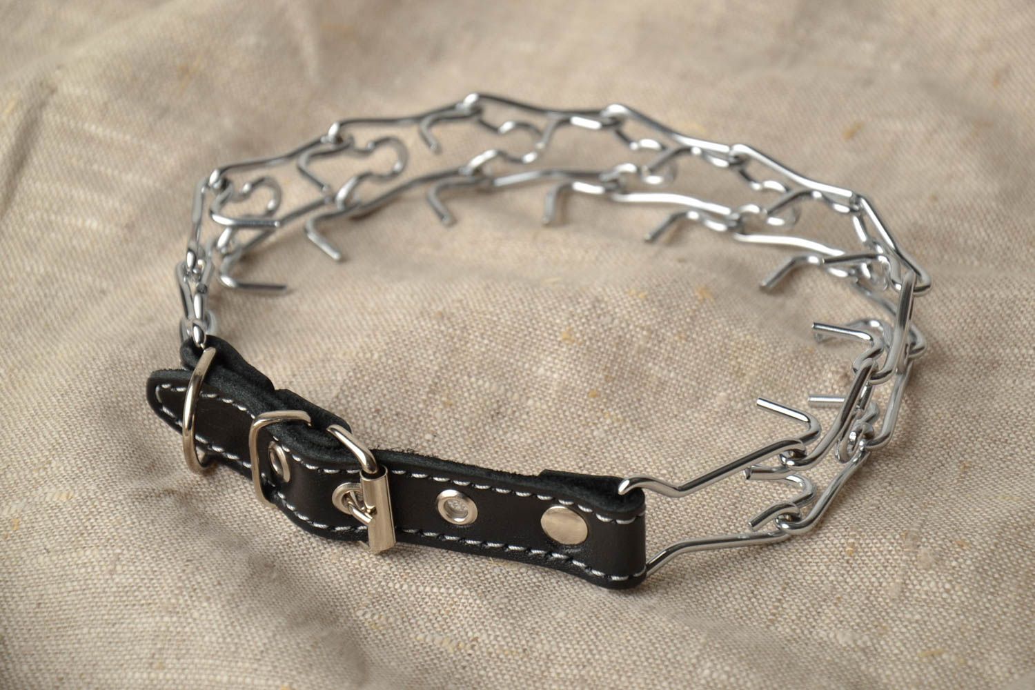 Metall Halsband für Hund in Schwarz foto 1