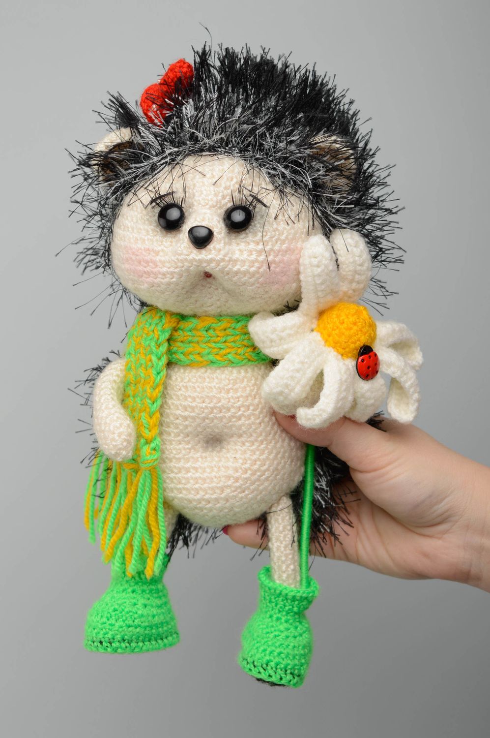 Handmade knit toy Hedgehog photo 3