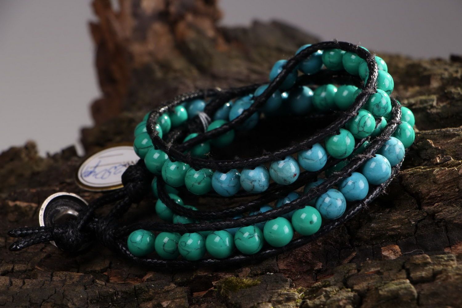 Bracelet fait main en turquoise naturelle photo 1