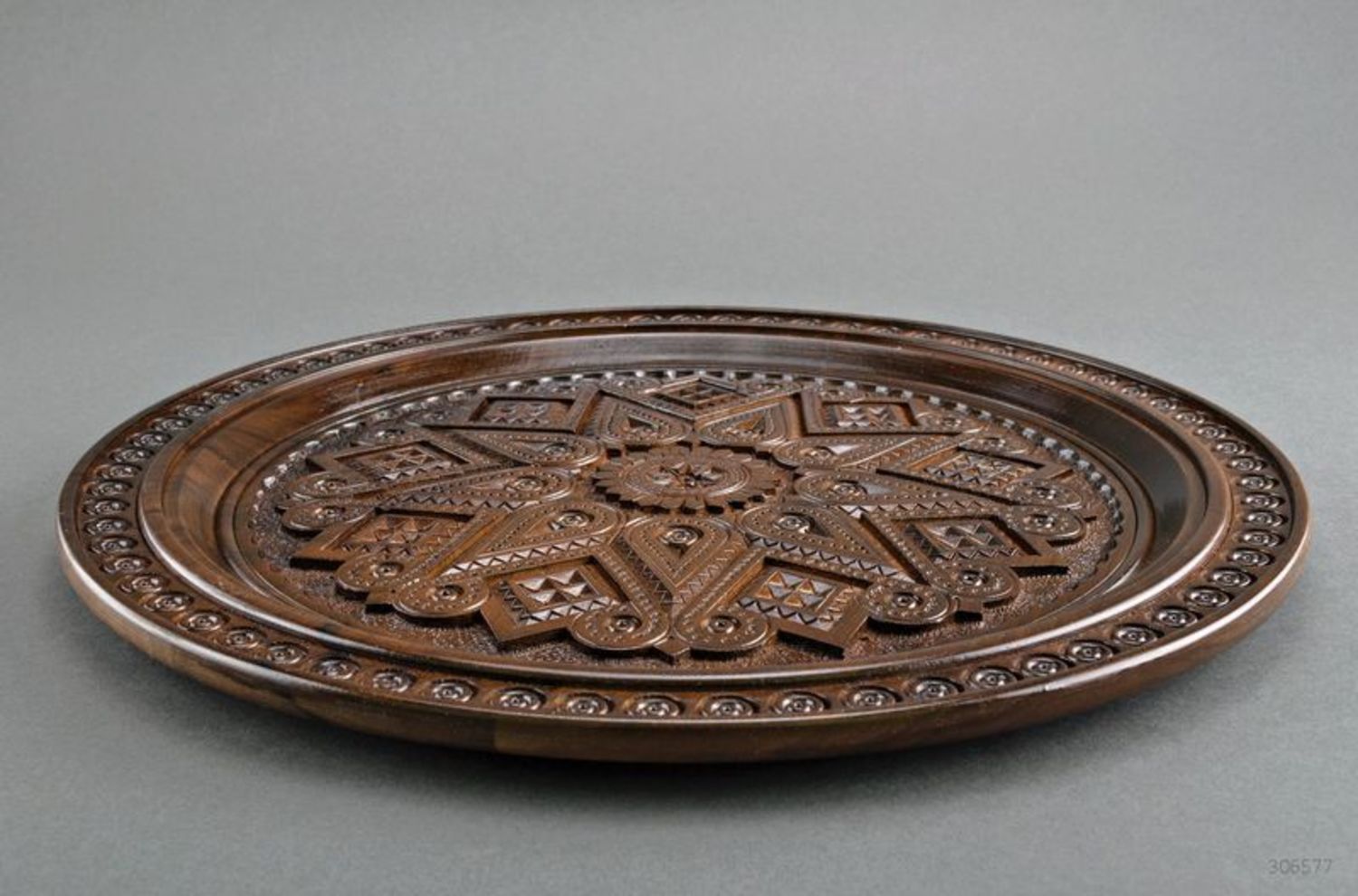 Ethnic wooden plate photo 5