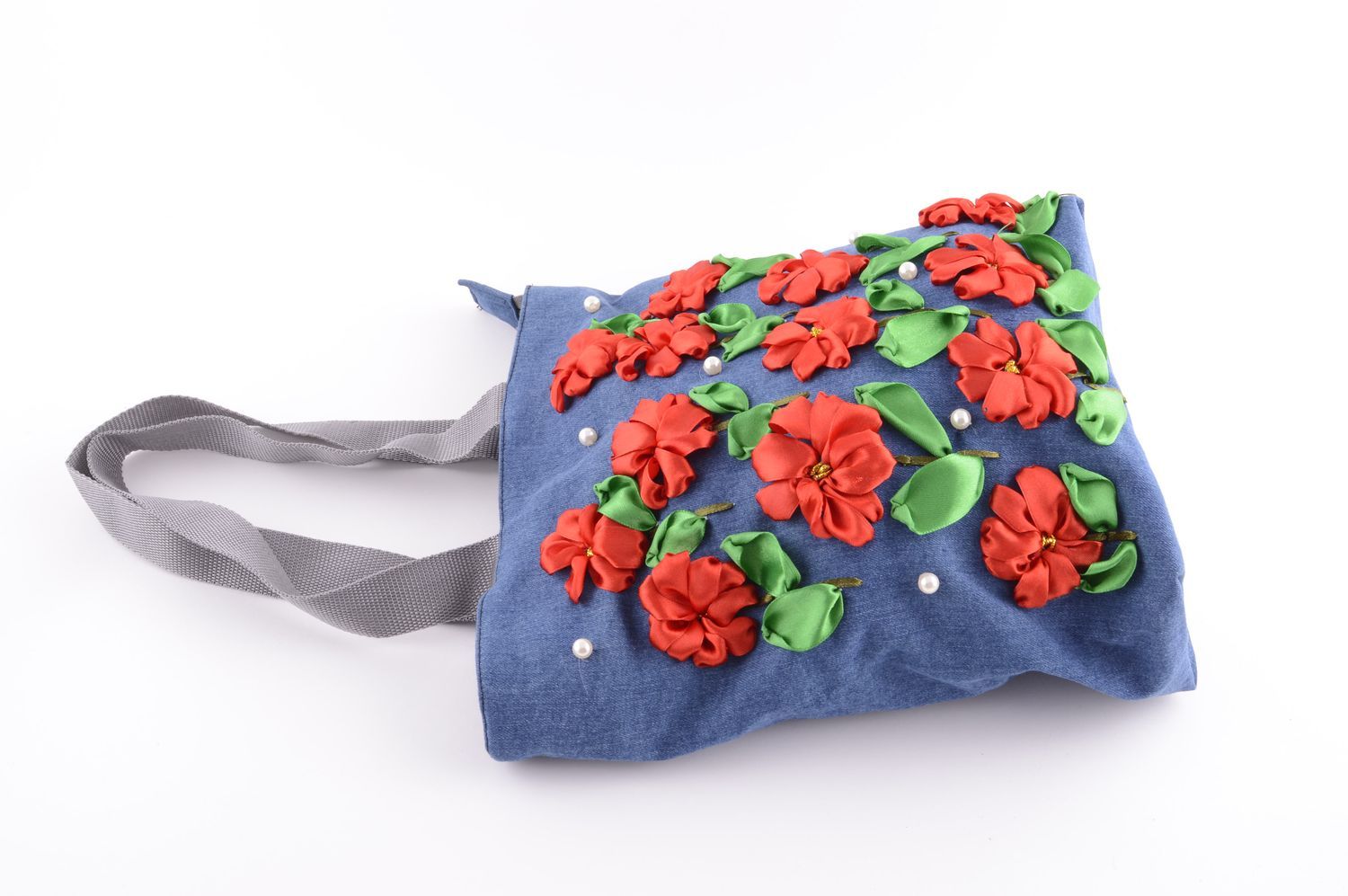 Bolso de tela vaquera hecho a mano accesorio de moda regalo para mujer foto 3