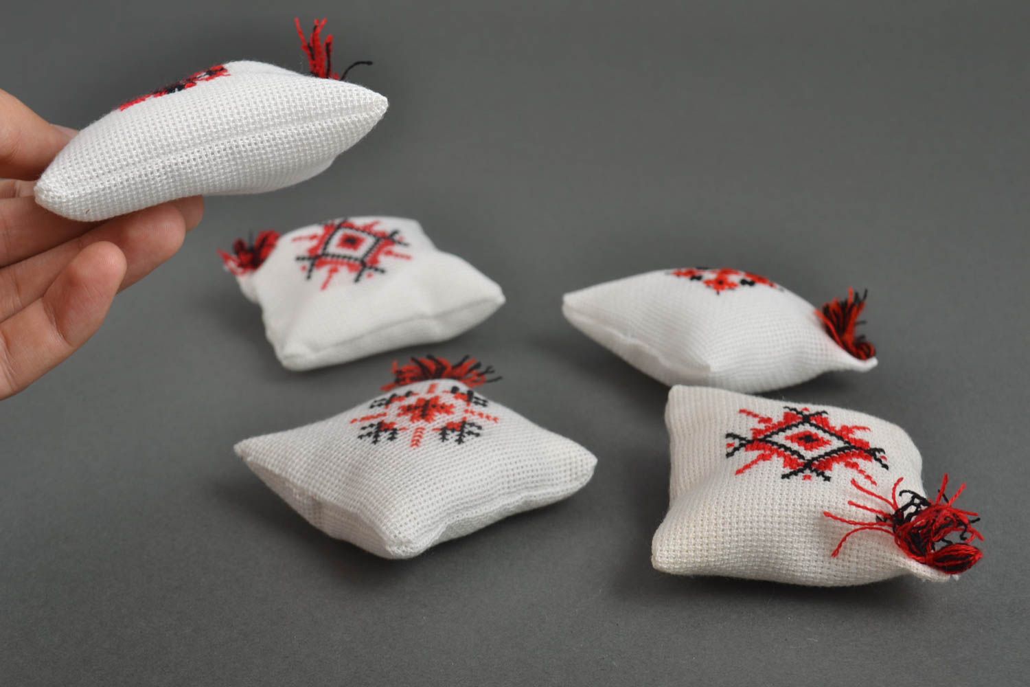 Alfileteros de tela hechos a mano para agujas cosas para costura regalo original foto 3