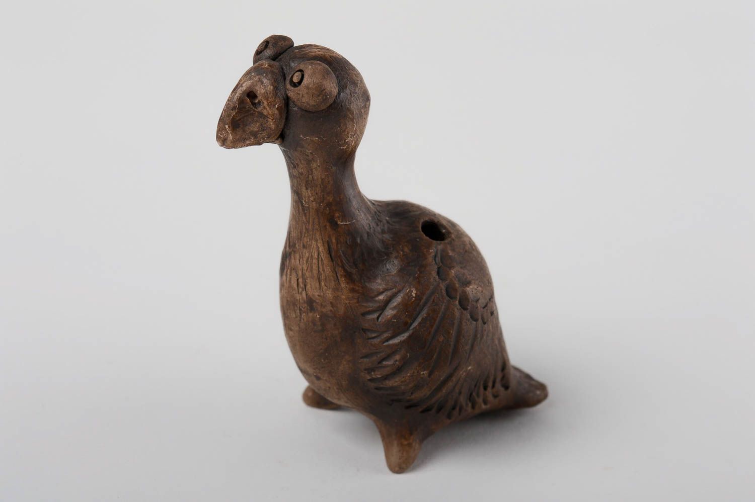 Handmade clay whistle bird decorative pottery handmade clay statuettes photo 2